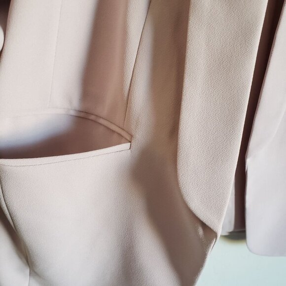 Express Ruched Sleeve Boyfriend Blazer Jacket Open Front Petal Pink Size XS NEW - Picture 6 of 12